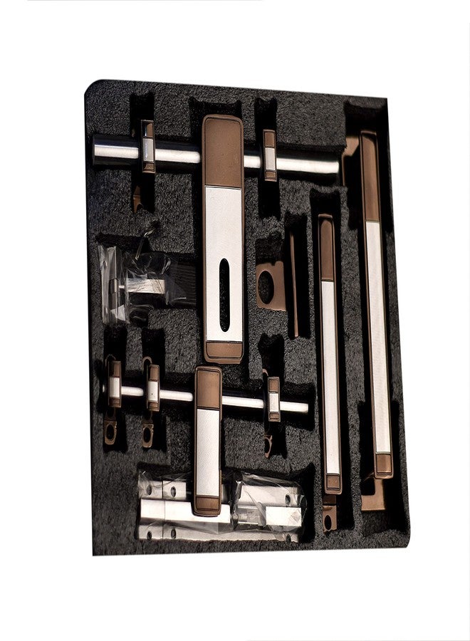 SNE Silver Choklet Antique Door FittingsKit Door Accessories Door Kit Set Aldrop Latch Handles Tower Bolt and Door Stopper Finish Antique Brass Zinc Door Handle - Image 2